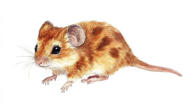 Watercolor illustration collection of dormice isolated
