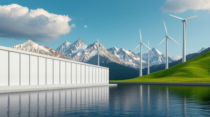 Diagram showing net zero emissions and its effect on the environment, emphasizing cleaner air, preserved ecosystems, and reduced carbon footprints, providing space to explain the broader