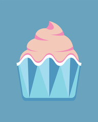 Appetizing strawberry ice cream in a paper cup - a sweet vector