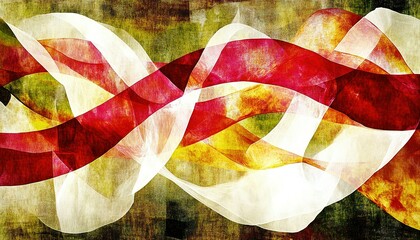 Fototapeta premium Colorful abstract ribbons overlapping with textured background variations of tones
