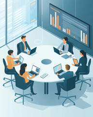 Successful Business Team Collaboration in Modern Office