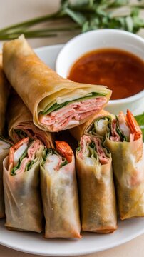 Popiah deep fried spring rolls