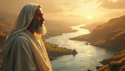 Abraham's wisdom is symbolized by a river that flows through time