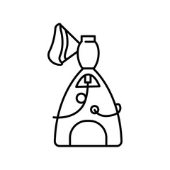 smart inhalers for asthmatics black line icon for digital and print projects.