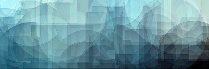 blended color abstract gradient geometric design cut piece mosaic abstract panoramic aqua blue to pale blue ashes background	
