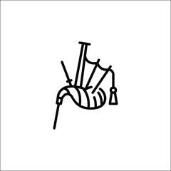 Bagpipes icon. Simple bagpipes icon representing traditional Scottish musical instrument for social media, app, and web design. Vector illustration