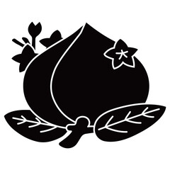 家紋です。花付き一つ桃といいます。