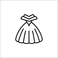 Ball gown icon. Simple illustration of an elegant formal dress. Ideal for use in social media, app, and web design. Vector illustration
