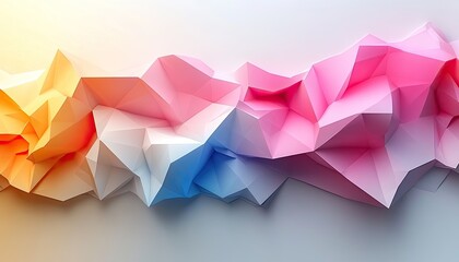 Abstract geometric design displays colorful triangular and polygonal shapes