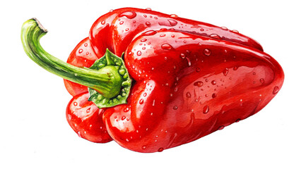 Fresh red sweet pepper, bell pepper. for use in cookbooks, recipes, promotional materials, product packaging and design related to healthy eating and vegetables