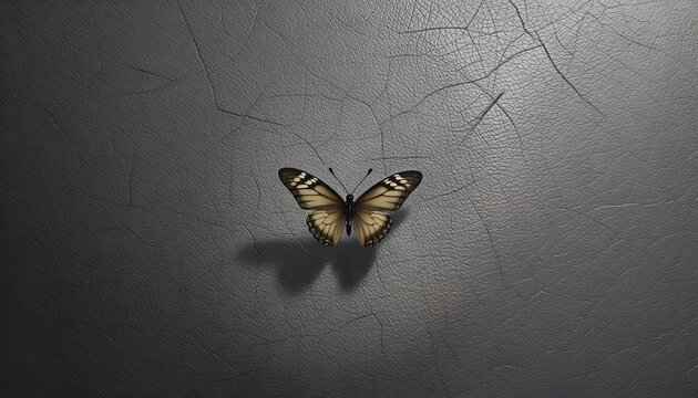 Brown Butterfly on Dark Gray Textured Surface