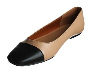One ballet flat in air isolated on white