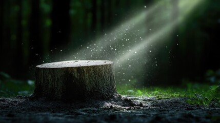Fototapeta premium Nature's illuminated stump