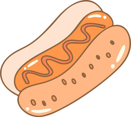 Fast food, drinks, ice cream, hand drawn