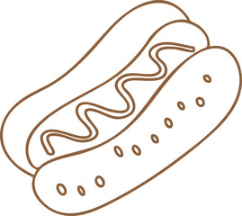 Line drawing, fast food, drinks, ice cream, hand drawn