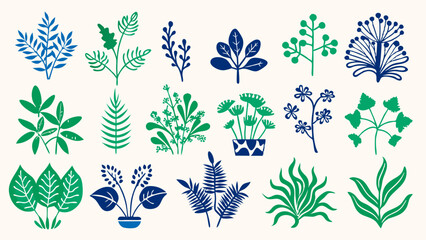 Tropical Foliage Line Art: Elegant line art illustration showcasing the intricate details of tropical foliage with a touch of gold.