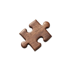 Fototapeta premium Single Wooden Jigsaw Puzzle Piece with Smooth Finish
