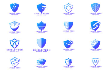 Set of Shield Protect logo design vector template