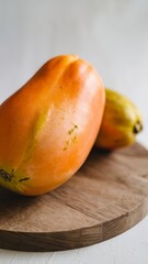 Ripe papaya isolated on a white background
