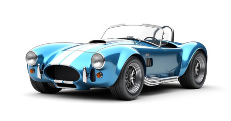 blue car isolated on white