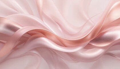 Fototapeta premium Elegant flowing silk ribbons abstract background digital art soft colors aesthetic serenity
