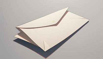 Cream Envelope on Gray Surface: Minimalist Still Life