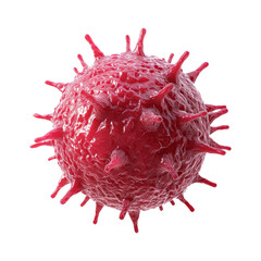 Obraz premium Red cancer cell isolated on white background