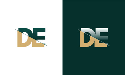 Letter DE and ED cutting and linked logo with Creative monogram logo design