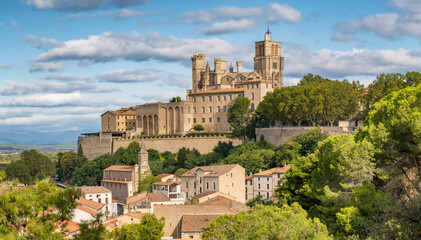 Obraz premium Historic Beziers Cathedral at sunny day, France.