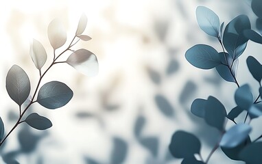 Serene Eucalyptus Leaves Soft Light Background
