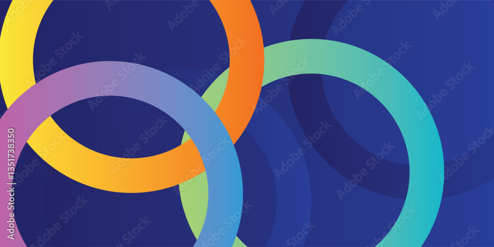 Canvas Prints blue abstract background overlap layer on bright space with colorful circles effect decoration. mode