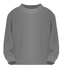 Grey high neck long sleeve t shirt. vector illustration