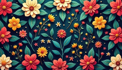 Intricate, flowing floral design, continuous pattern , pastel, repeat