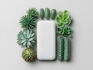 Elegant arrangement of green succulents.