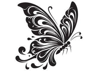 butterfly silhouette logo icon vector, flying butterfly silhouette logo, butterfly logo creative design black animal, black butterfly silhouettes on wings isolated on white background.