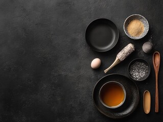 Ingredients arranged for cooking preparation.