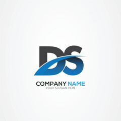 DS or SD Letter Logo Design with a Creative Cut Creative logo design