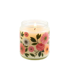 Floral Scented Candle in a Glass Jar