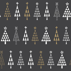 手描きのクリスマスツリーのパターン