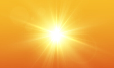 Yellow Sun, Flash, Soft Glow Without Outgoing Rays. Glowing Star, Yellow Rays, Golden Bokeh Glare. Transparent Shining Sun, Bright Flash. Vector Light Sparkles, Png.