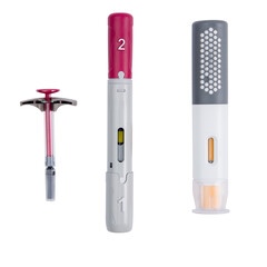 Injection pens and syringe isolated on white.