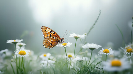 A butterfly is sitting on a flower