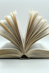 Fototapeta premium Open Book, Pages Spread Wide, Knowledge, Wisdom, Literature, Reading, Education, Pages, Text