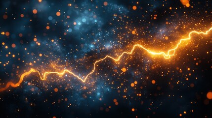 Abstract glowing energy lines through space dust