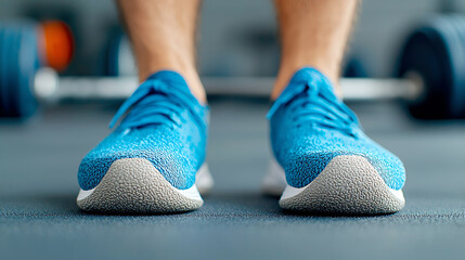 Close Up Athletic Shoes On Gym Floor