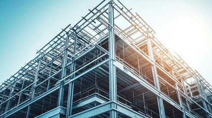 Steel Structure of a Building Under Construction
