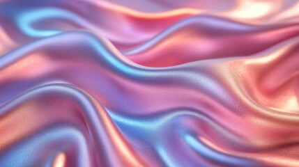 Fototapeta premium Pastel silk fabric texture, soft waves, background blur, design element