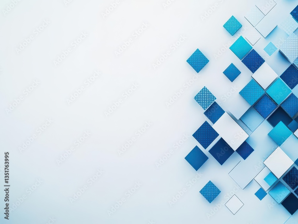Poster Captivating blue and white abstract background with geometric patterns creating a modern and stylish visual experience