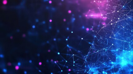 Fototapeta premium Blue and pink background featuring a network of connected lines representing modern financial concepts in abstract art