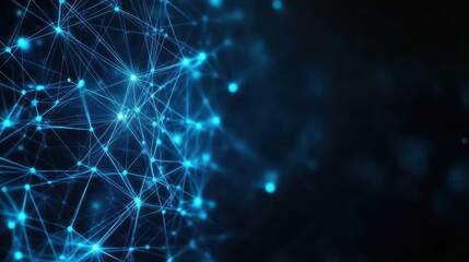 Fototapeta premium Stunning glowing blue network background reflecting modern digital connections and data flow in a futuristic setting